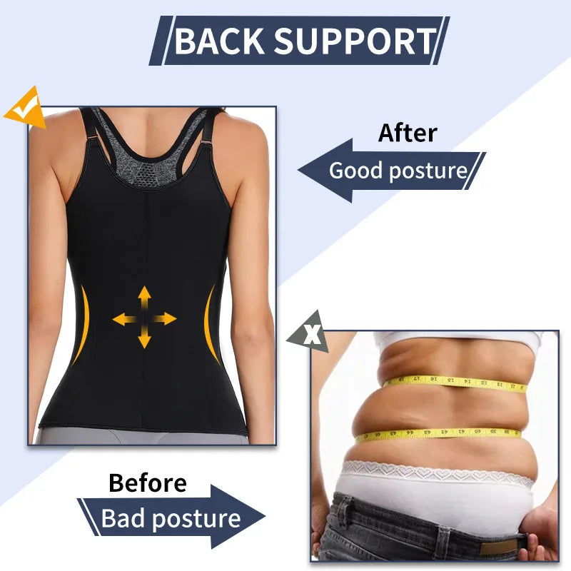 Cinta térmica de treino Slimming Corset for Weight Loss Body Shaper Sauna Suit Compression Shirt Belly Girdle Tops Shapewear 1PC