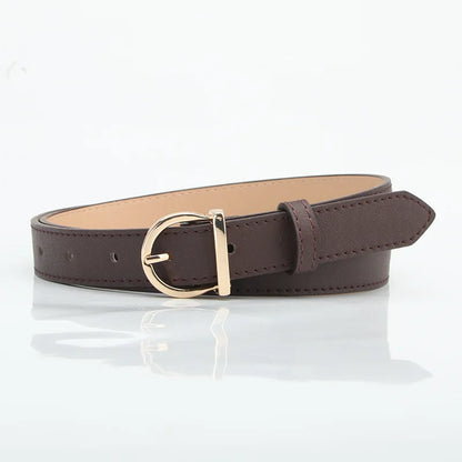 into feminino moderno com fivela de pino, fino e de couro.