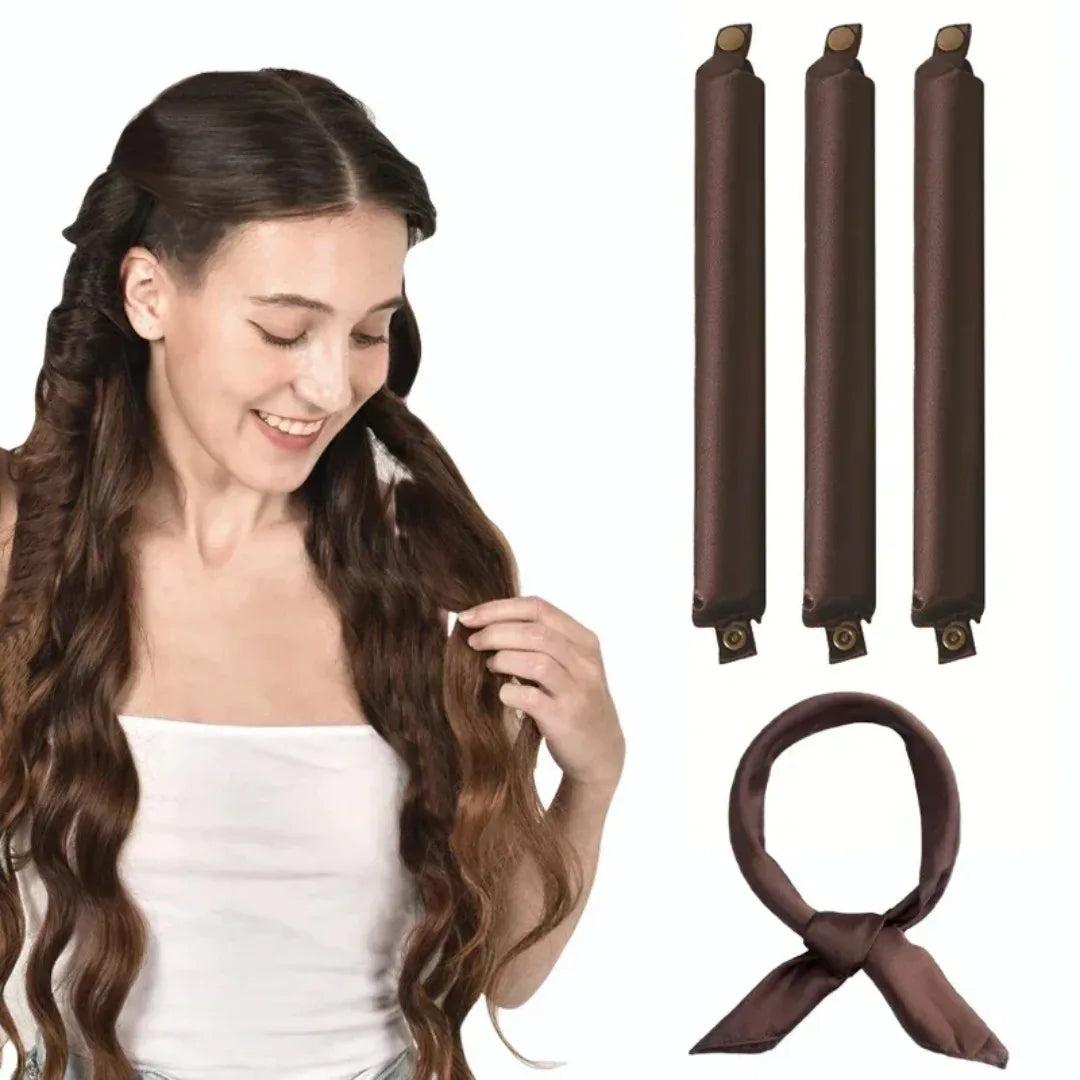 Faixa de cabelo com modelador de cachos sem calor