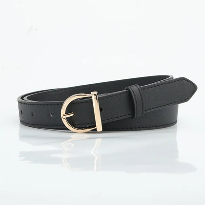into feminino moderno com fivela de pino, fino e de couro.