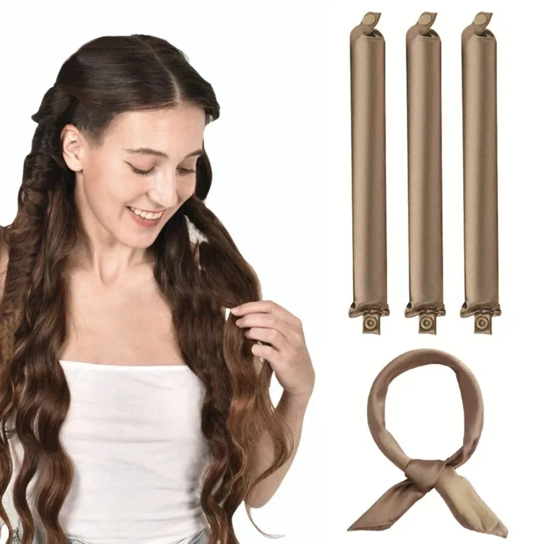 Faixa de cabelo com modelador de cachos sem calor