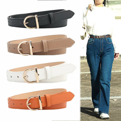 into feminino moderno com fivela de pino, fino e de couro.