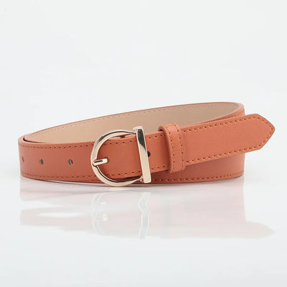 into feminino moderno com fivela de pino, fino e de couro.